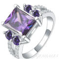 SPECTACULAR 3ct AMETHYST EMERALD CZ    SIZES   6   /   8     AVAILABLE