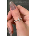 Silver Cross Pave Setting CZ  #NEW ARRIVAL#  Size   8