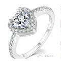 Elegant .75ct Sim Diamond CZ Heart in Halo Setting  #18KGP#  SIZE   9