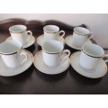 Porcelain Real S Paulo Brazil Vintage Demitasse Cup And Saucer White with Gold Trim White Demitasse