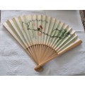 Old Antiq Chinese Fan Hand Painted and Signed by Artist