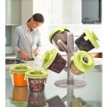 Tree Shaped Pop-up Spice Rack with 6 Spice Containers
