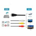 1080P HDMI Male to 3 RCA Cable For HDTV DVD Component 1.5 m