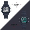 Quartz Movement Multi-Function Digital Black Dial Watch