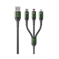 6A 3 in 1 USB to 8 Pin+Type-C+Micro USB Fast Charge Data Cable Length