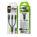 WEKOME WDC-170 Raython Series 6A 3 in 1 USB to 8 Pin+Type-C+Micro USB Fast Charge Data Cable Length: