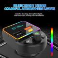 Car Bluetooth Fm Transmitter Pd Dual Usb Fast Charger Ambient Light Mp3