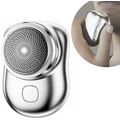 Mini Shaver Portable Electric Shaver, Rechargeable Razor Easy One Button Use Silver