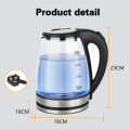 2L Glass Cordless Kettle Electric Dual Wall LED Light Water Jug Stainless Steel