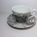 Antique Duo - Teacup & Saucer - The Post House by Alfred Meakin - Staffordshire England