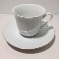 Elegant Duo - Tea Cup & Saucer by Regent China - White & Gold