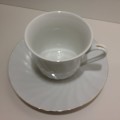 Elegant Duo - Tea Cup & Saucer by Regent China - White & Gold