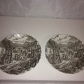 Alfred Meakin The Post House set of 2 plates