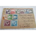 Postcard - Lot Early Palestine Stamps Posted to Gwelo Southern Rhodesia 1943