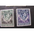 Rhodesia - Northern Rhodesia - 1938-1952 - 41/2d, 2/6, and 3/- mint stamps