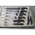 Solingen - cased knife set-6 steak knives and forks, Meat cleaver, 6 kitchen knives, bread knife,
