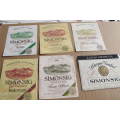 Simonsig - 12 different vintage wine labels