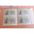 Italy - Collection of blocks of 4 stamps overprinted with the fasce - 1930`s - MNH