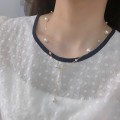 Sterling Silver Pearl Accented Sweater Chain Necklace