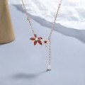 Sterling Silver Double Flower Necklace