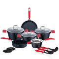 Berlinger Haus 15-piece Marble Coating Oven Safe Cookware Set, Black Stone Touch Line