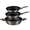 Berlinger Haus 3-Piece Marble Coating Metallic Line Cookware Set ( Carbon )