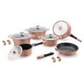 Royalty Line RL-ES1014M 14-Piece Marble Coating Cookware Set  Burgundy / Copper / BLACK