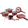 Royalty Line 15-Piece Marble Coating Cookware Set -  CREAM / BLACK