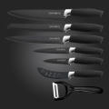 Royalty Line Steel Black Knife Set - 6 Piece Stainless + FREE BONUS (PEELER)