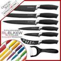 Royalty Line Steel Knife Set - 6 Piece Stainless + Free Bonus (Peeler) RL-BLK6W-C