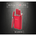 Royalty Line 6-Piece Non-Stick Coating Knife with Stand - Red