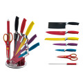 FREE SHIPPING Royalty Line 8 Piece Non-Stick Coating Knife Set with Stand - RL-COL8-W