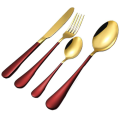 LMA Authentic Two-Tone Cutlery Dinner Set & PVC Pack - 24 Piece - Red