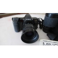 Vintage Minolta Film Camera with zoom lense and bag