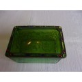 2 Lovely coloured glass trinket bowls for your dressing table