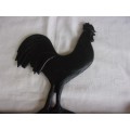 Vintage rooster cast metal weather vane