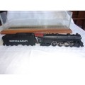 Vintage Mantua Boston & Albany model locomotive & tender in display case
