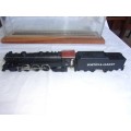 Vintage Mantua Boston & Albany model locomotive & tender in display case
