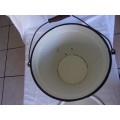 Vintage enamel slop bucket with lid