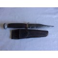 Antique Solingen Original Bowie knife in leather sheath