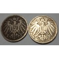 4 Consecutive Wilhelm I German 10 Pfennig coins - bid per coin to take all