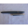 Vintage grey Parker "51" fountain pen with chrome lid & gold plated clip