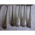 Antique set of 11 Sterling silver teaspoons - 158g