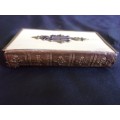 Victorian bone bound Book of Common Prayer with enameled brass monogram & trim