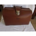 Vintage Homa brown leather briefcase - made in Switzerland