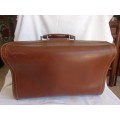 Vintage Homa brown leather briefcase - made in Switzerland