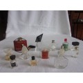 Lot of 13 vintage miniature French perfume bottles for 1 bid