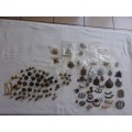 Large lot of over 100 vintage military badges, buttons and insignia for 1 bid