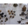 Large lot of over 100 vintage military badges, buttons and insignia for 1 bid