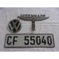 Vintage Uitenhage car bumper badge, number plate and grille emblem for 1 bid